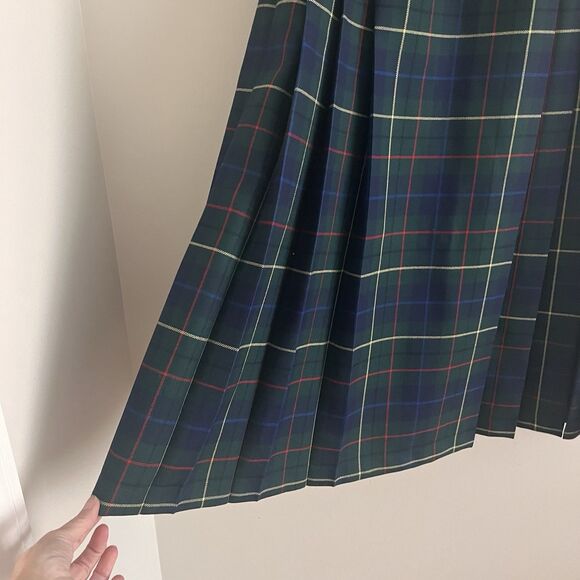 vintage Pendleton Wool Tartan Plaid Pleated Midi Skirt 8P Waist 26 Heritage - Picture 8 of 10